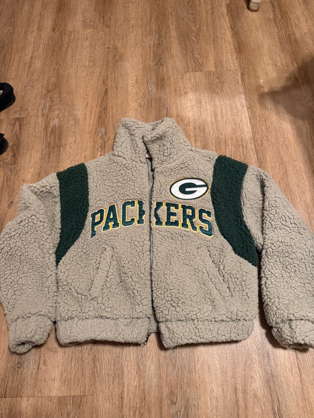 Green Bay Packers Sherpa Puffer Jacket - Gray/Green